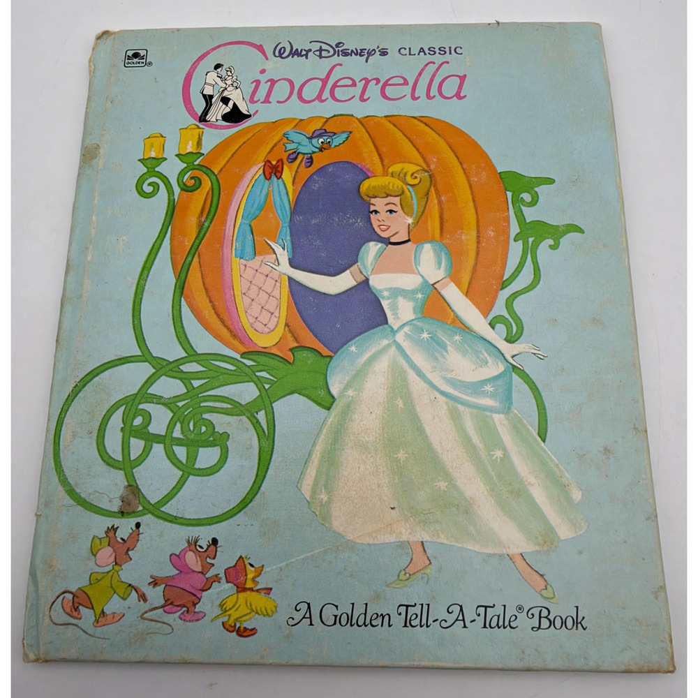 Walt Disney Classic Cinderella Golden Tell-A-Tale Book Vintage 1991 K124